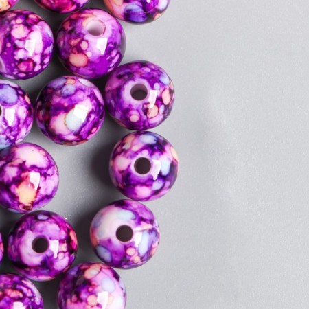 Beads for creativity plastic "Marble. Violet" d = 1.2 cm set 20 g