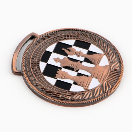 Thematic medal 191 "Chess" Diam 4.5 cm. The color of bronze. Without a tape-3