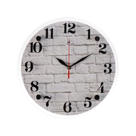 Watch wall, interior "bricks", D-30 cm, silent-4