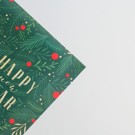 Paper Glossy Paper "Branches with Berries", 70 x 100 cm, New Year-2