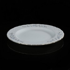 Блюдо круглое Rococo, голубые цветы, отводка золото, 32 см
