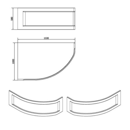 Bath screen Frontal Cersanit Kaliope 170, universal, white ultra color-3