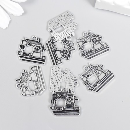 Decor for creativity Metal "Sewing Machine" silver 2x2 cm-2