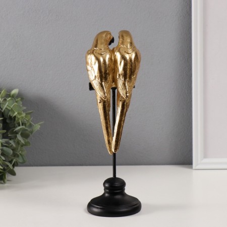 Souvenir Polystone "Golden Parts Ara on a Zhurdochka" 27.5x8.5x8.5 cm-2