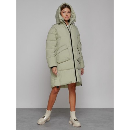 Coat insulated winter female, size 42, color light green-5
