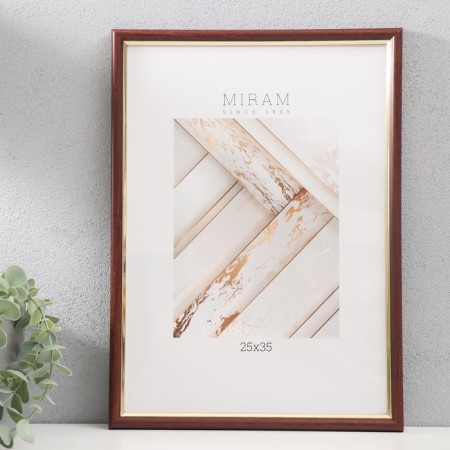 Photo frame Plastic "Mira" 25x35 cm beech with gold (plastic screen)
