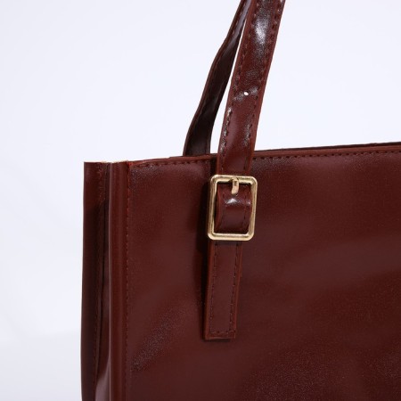 Bag Women's Tout with zipper, burgundy color-3