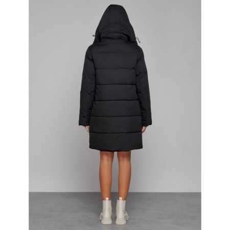 Coat insulated winter female, size 42, black color-3