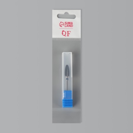 Ceramic milling cutter for “corn manicure”, average cut, 6 × 15 mm, in a plastic case, black color is black-6