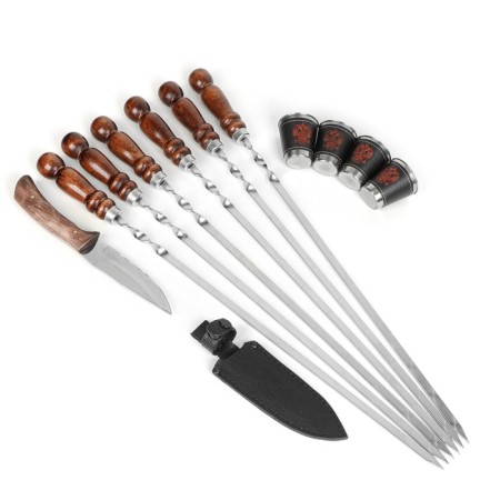 Set with skewers Gift "Classic No. 1" in a case made of wood-2