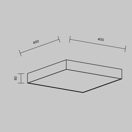 Technical C032CL-45W3K-SQ-B ZON, 400x400x60 mm, LED, 45W, 2570LM, 3000K, Black Color Black-6