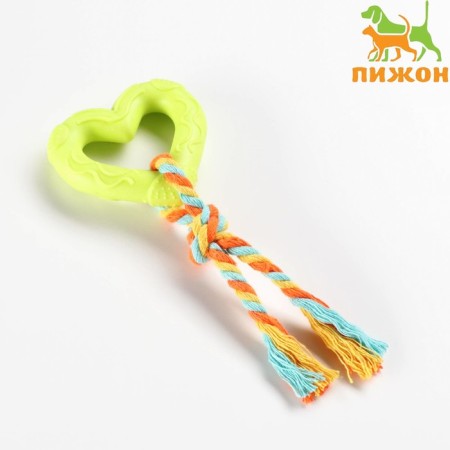 Toy "heart with a rope", 7 cm, yellow