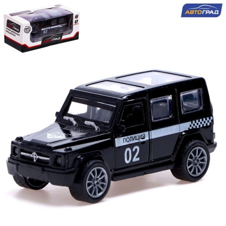 Metal “Police” machine, 1:48, inertia, doors open, black color