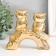 Souvenir ceramics "Two owls on the snag" gold 15x4.5x13.3 cm