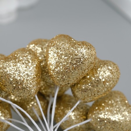 Decorative heart for creativity 2x2 cm, gold-2