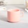 Tea couple ceramic "March 8", mug 150 ml, saucer 17.5x8 cm, pink color