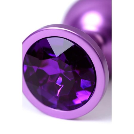 Anal plug with the Toyfa Metal rhinestone, purple, amethyst, 8.2 cm, d = 3.4 cm-5