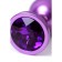 Anal plug with the Toyfa Metal rhinestone, purple, amethyst, 8.2 cm, d = 3.4 cm