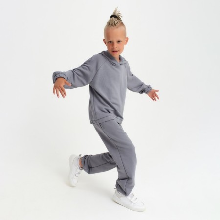 Kids (hoodies, trousers) minku color gray, height 122-9