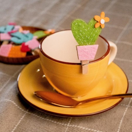 Set of decorative clothespins "Cacti" 6 pcs, felt/tree-6