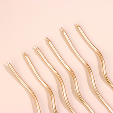 Candles for cake twisted "serpentine" 6 pcs, cocktail, champagne-2