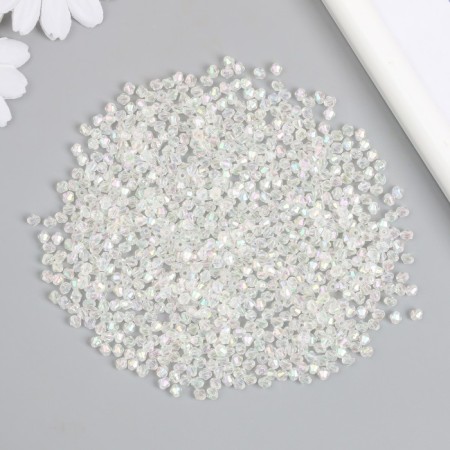 Beads for creativity Plastic "Rhombus Crystal Holography White" set 20 grams 0.4x0.4 cm-2