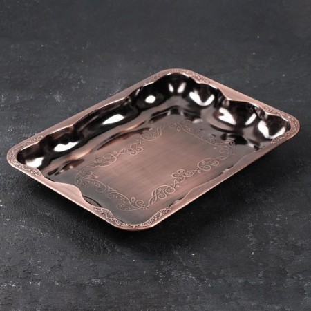 Stainless steel tray “Dark”, 37 × 26 × 4 cm, bronze color