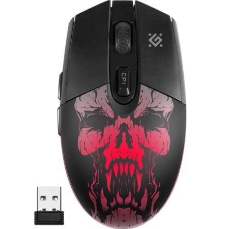 Mouse Defender Beta GM-707L, wireless, optical, LED, 1600 dpi, 400 mAC USB, black