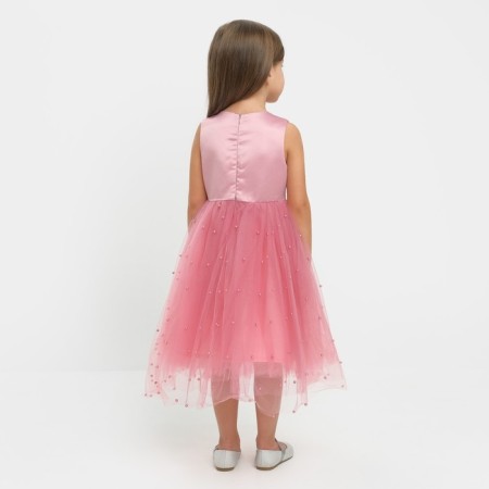 Children's dress with beads kaftan p. 30 (98-104 cm), pink-8