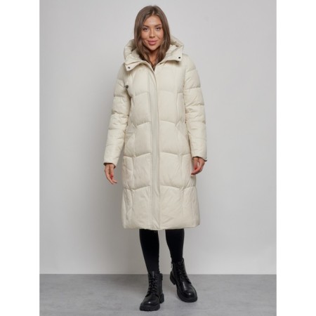 Coat insulated winter female, size 44, beige color