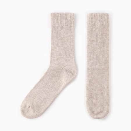 Men's socks woolen, color is light beige melange, size 27-29