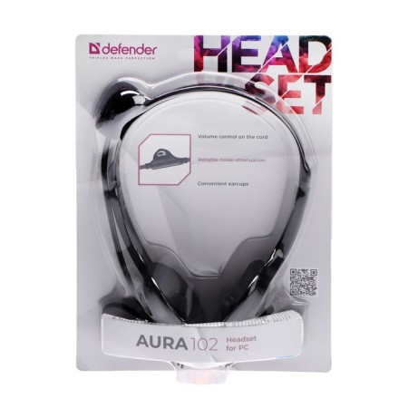 Headphones Defender Aura 102, computer, microphone, 85 dB, 32 Ohm, 3.5 mm, 1.8 m, black-6