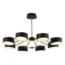 Ceiling EVOLUCE lamp. Sle6005-402-08. Valle. 8x10 W, LED, 3000K-6000K, 9600 LM, 81x81x48 cm, black color, golden