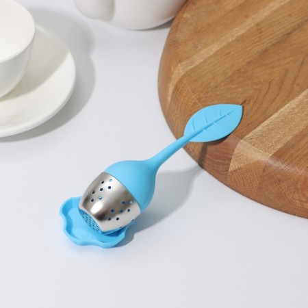 Sieve for tea "leaf", stainless steel 304, blue color