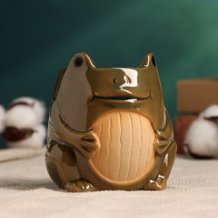 Pot "Frog" Green, 8.5x8x9cm-1