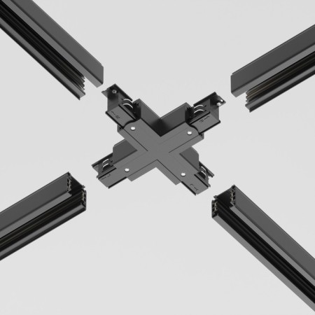 Connector X-shaped for the Technical Tracx-31b, 16.6x16.6x3.2 cm, black color black-3
