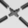 Connector X-shaped for the Technical Tracx-31b, 16.6x16.6x3.2 cm, black color black