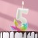 Candle for the cake "Fish Fulfilling of desires", the number "5", white