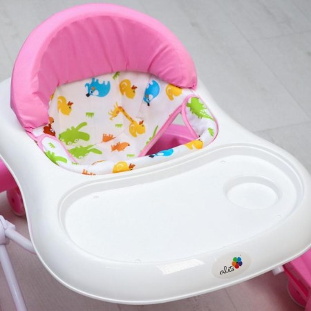 Walks "Smile", 8 Silik. wheels, removable panel, muses, light, toys, pink-3