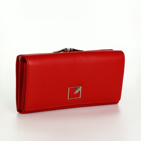 Women's wallet 03-01-01, 18.5*4*9 cm, 4 departure, 2 Potd/frame, d/cards, d/coins, on magnets, red