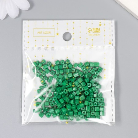 Cube glass 4x4 mm "brightness. Green" set 20 grams-2