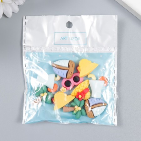 Decor for creativity plastic "Rest at sea" MIX 2x1.5 cm-3