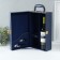 Casket wood, leatherette for 2 bottles "Nicole" Blue 2 objects 11.5x20.5x37 cm