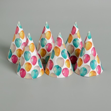 Festive paper cap "Happy Birthday", balls-4