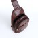 Male sling bag, artificial leather, headphone opening, brown color