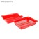 Deep toilet with a mesh of 36 x 25 x 9 cm, red