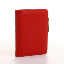 Women's wallet on the button, red color