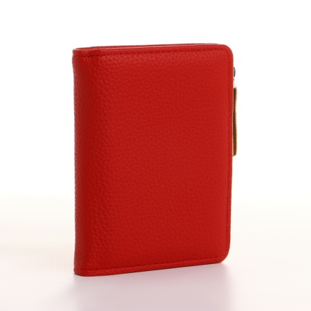 Women's wallet on the button, red color