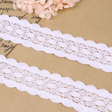 Knitted lace, 50 mm × 10 ± 1 m, white color-1