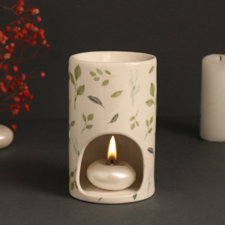 Aroma lamp ceramics "Clear. Snings" White 7.2x7.2x11.6 cm-5